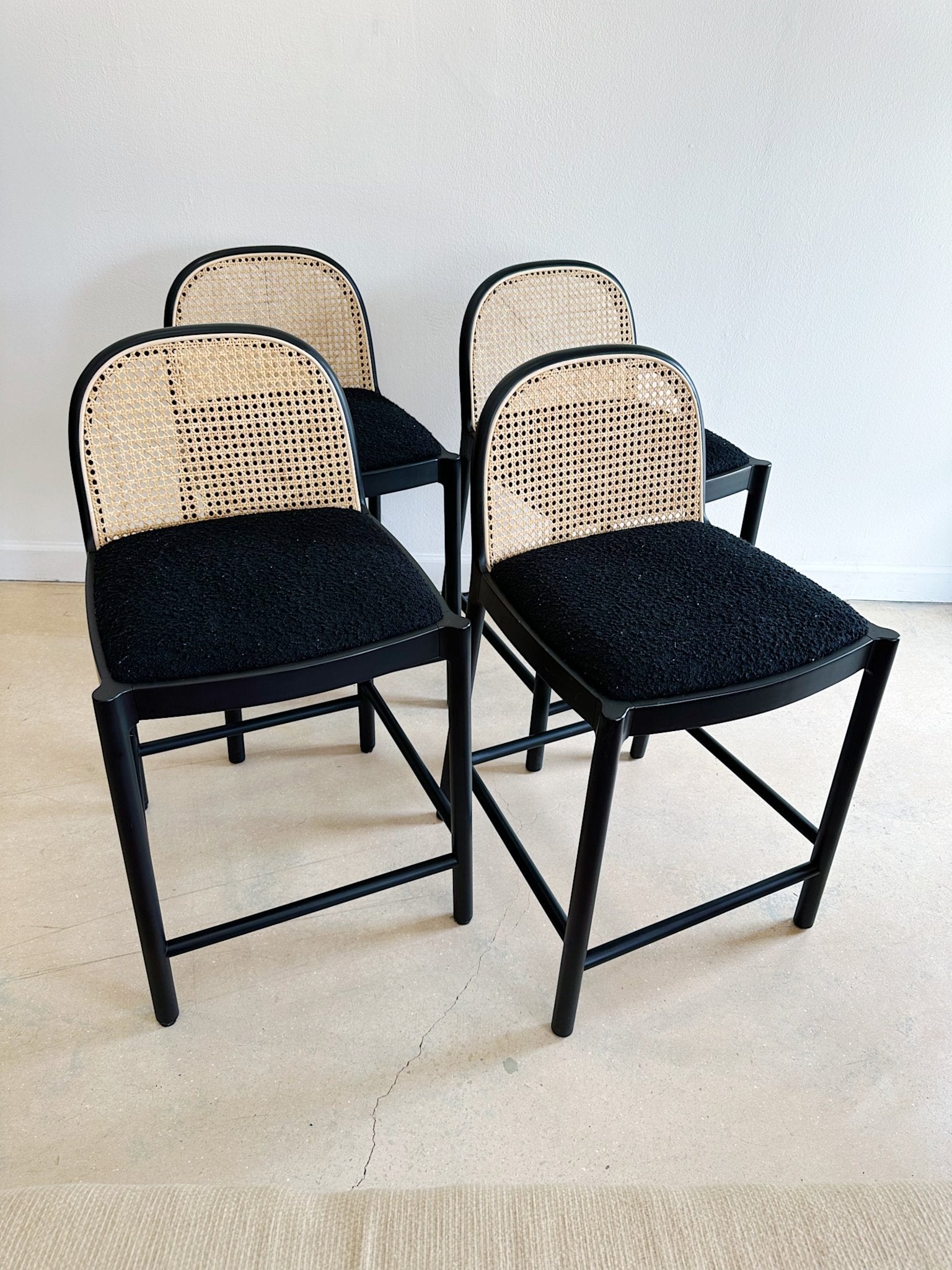 CB2 Black Cane Bar Stools (x4) – Rehaus