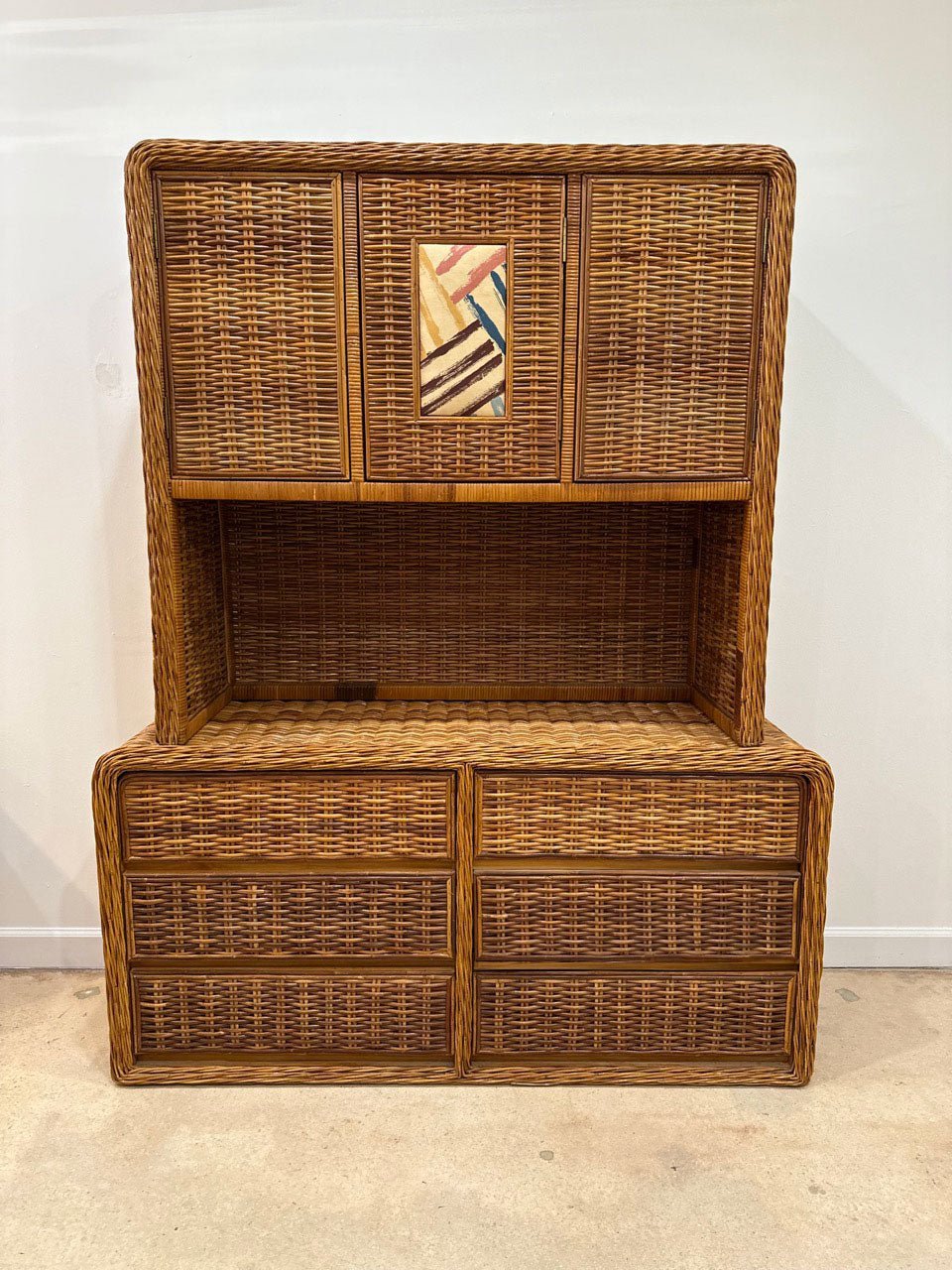 Chunky Bamboo Reed Dresser Lowboy & Hutch – Rehaus