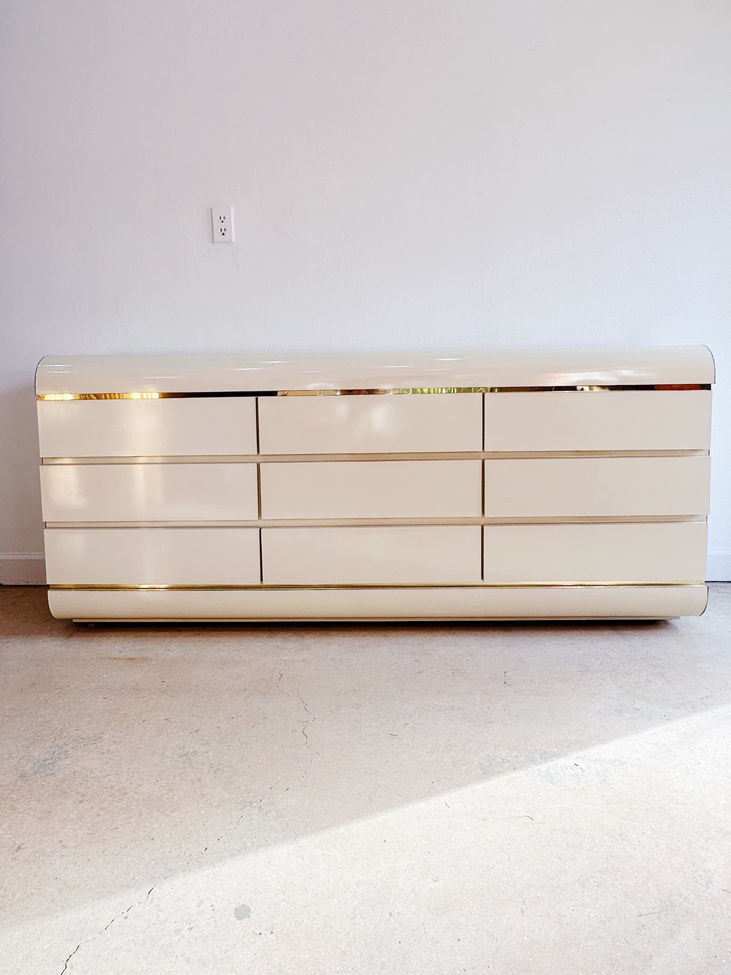 Creme & Gold Laminate Lowboy Dresser – Rehaus