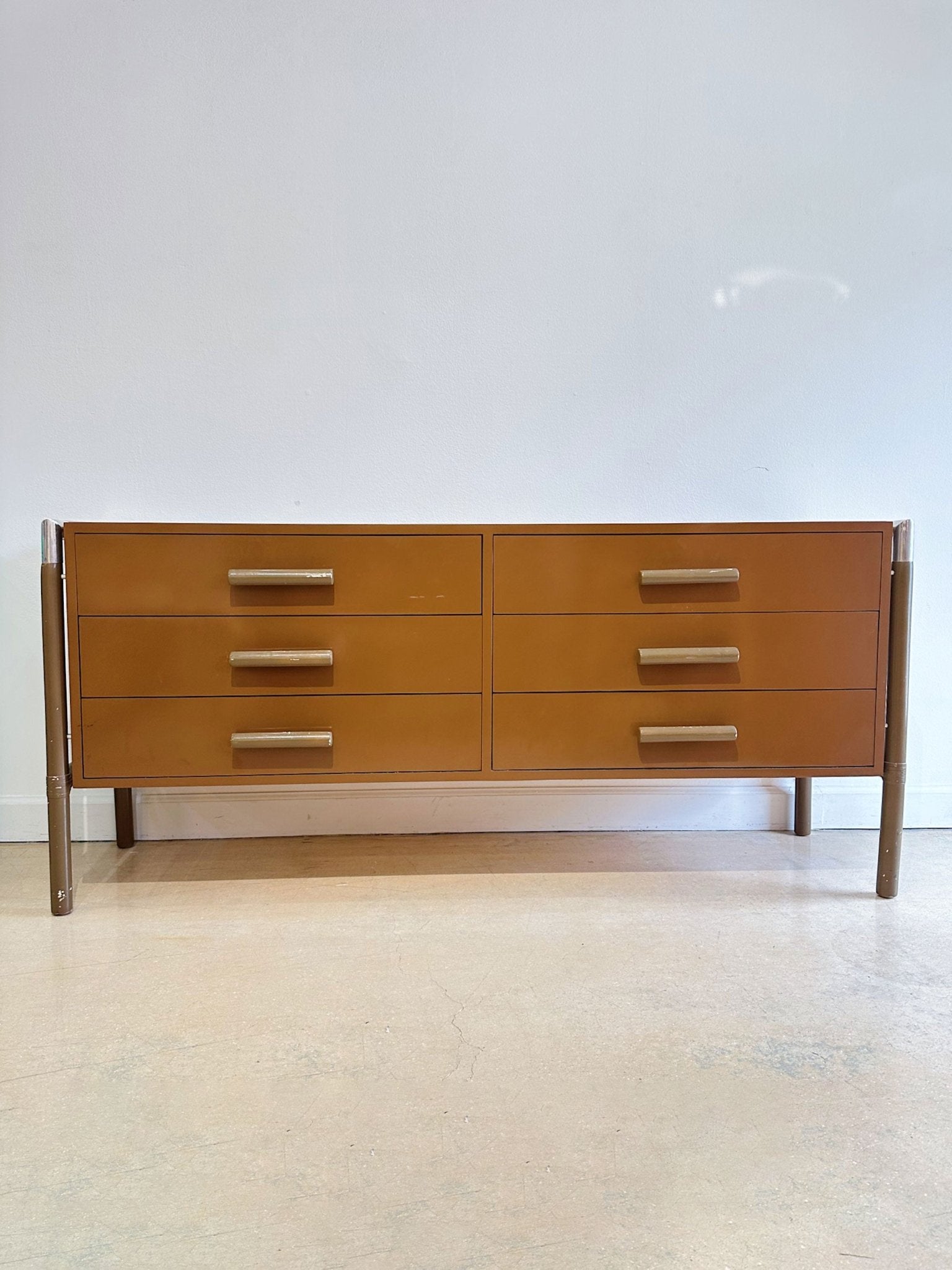 Postmodern Brown Laminate Lowboy Dresser Rehaus Postmodern Brown Laminate Lowboy Dresser Rehaus