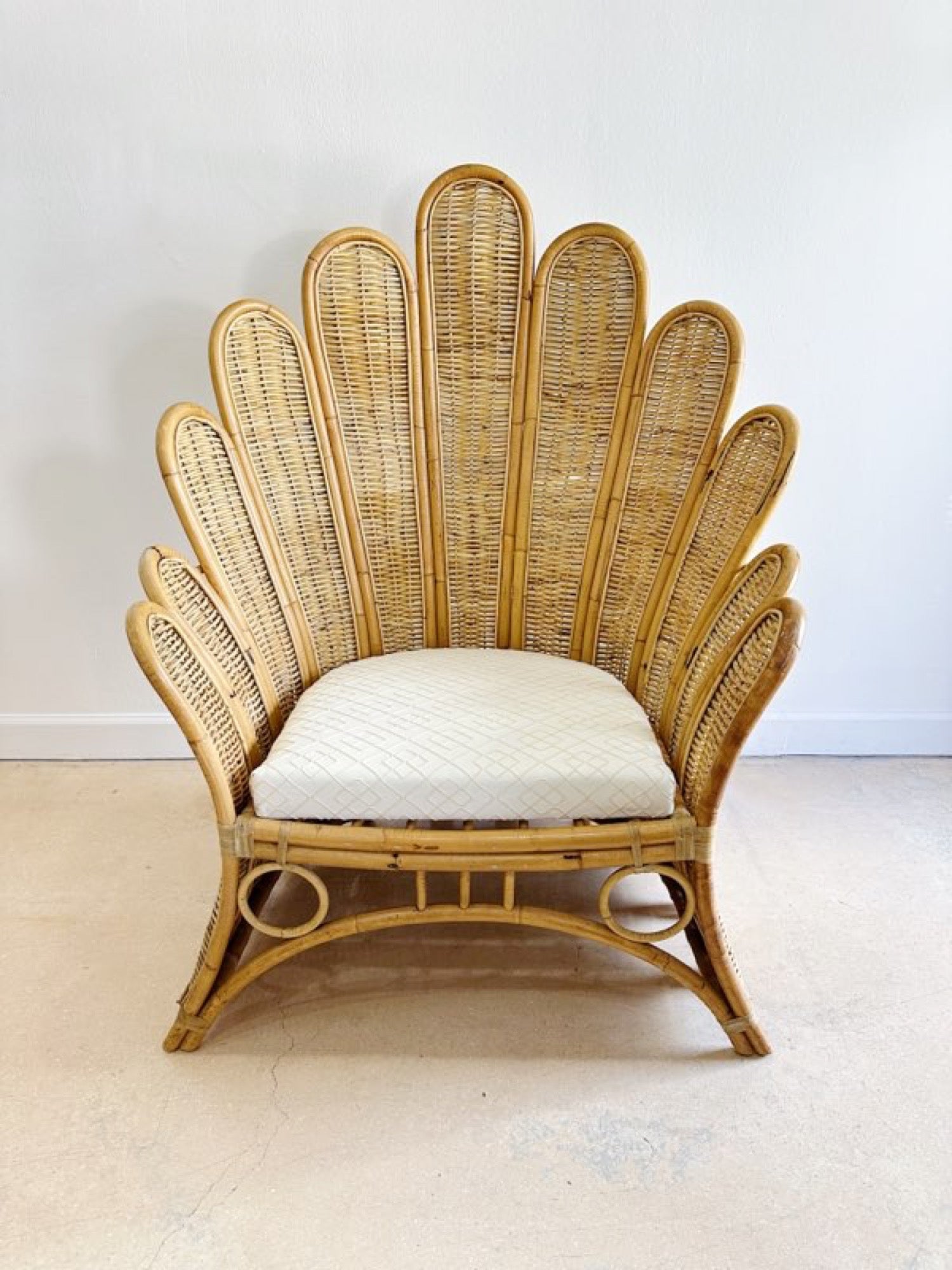 Rattan fan deals back chair