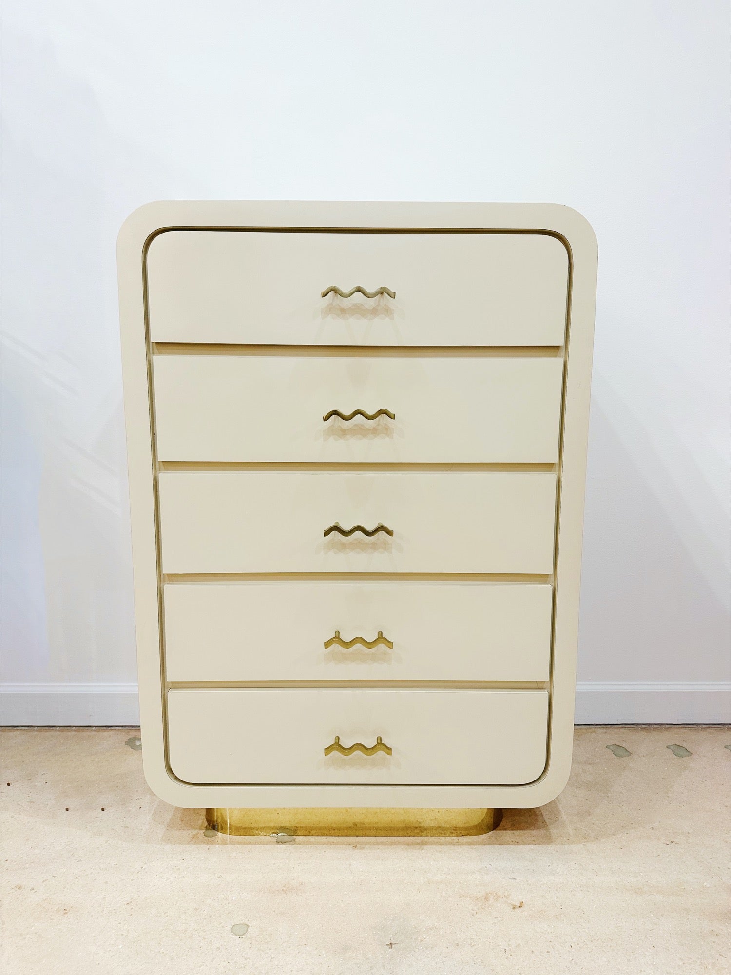 Squiggle Waterfall Laminate Tallboy Dresser – Rehaus Squiggle Waterfall Laminate Tallboy Dresser – Rehaus