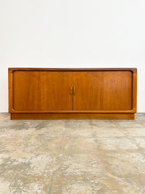 Danish Teak Tambour Door Credenza, Dyrlund