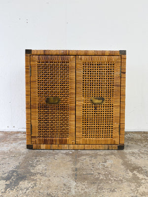 Woven Rattan Coastal Cabinet