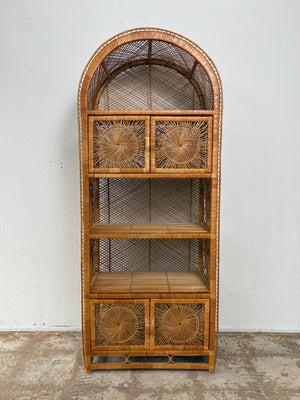 Sunburst Arch Rattan Shelf