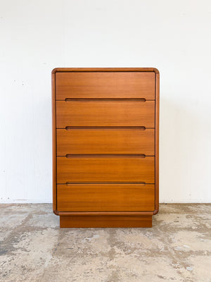 Danish Modern Teak Tallboy Dresser