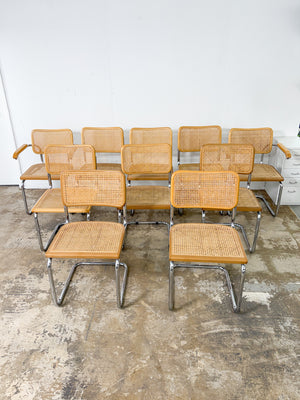 Cane + Chrome Cantilever Chair Sets