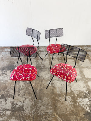 Wrought Iron Marimekko Bistro Dining Chairs (x4)