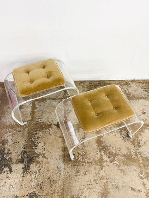 Lucite Waterfall Bench Stools