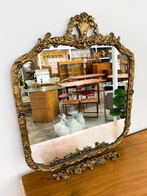 Ornate Floral Giltwood Antique Mirror
