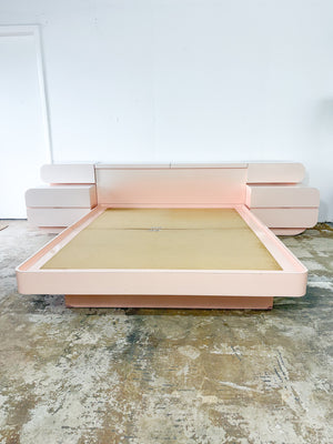 Light Pink Bubble Waterfall Queen Platform Bed