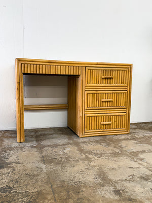 Bamboo + Wood Coastal Writing Desk