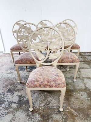 Tropical Leaf Aluminum Patio Chairs (x6)