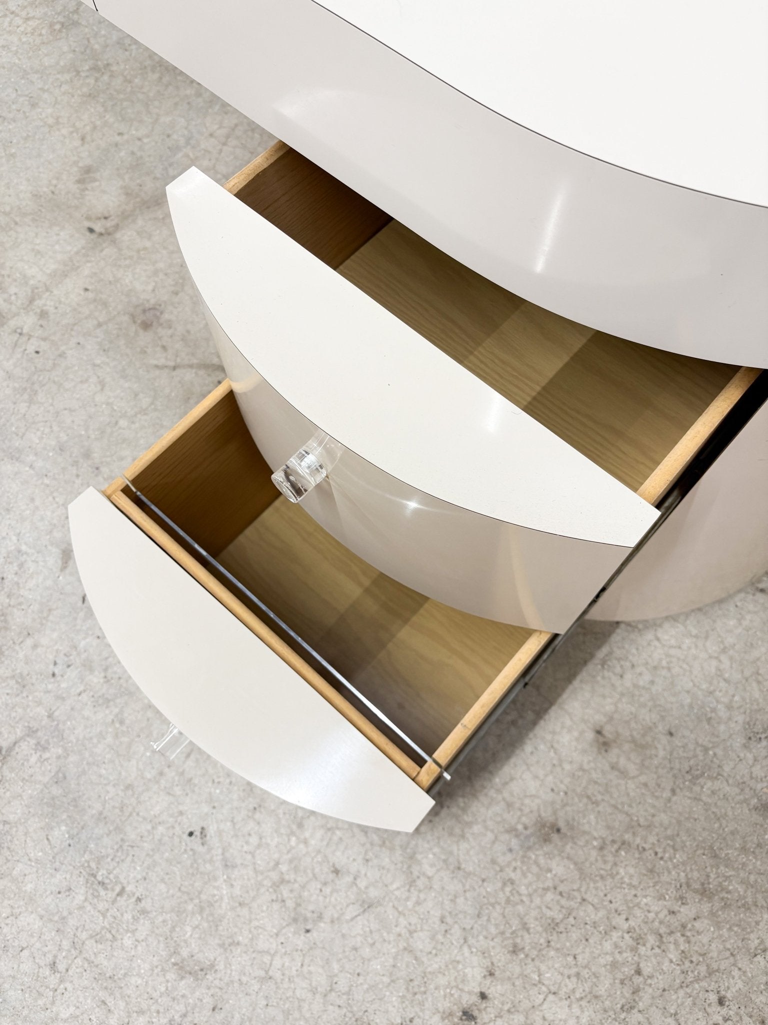 Beige Laminate Oval Desk - Rehaus