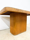 Boho Reeded Wood + Laminate Dining Table - Rehaus