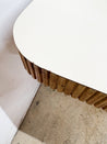 Boho Reeded Wood + Laminate Dining Table - Rehaus