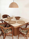 Boho Reeded Wood + Laminate Dining Table - Rehaus