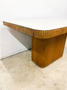Boho Reeded Wood + Laminate Dining Table - Rehaus