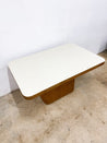Boho Reeded Wood + Laminate Dining Table - Rehaus