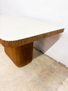 Boho Reeded Wood + Laminate Dining Table - Rehaus