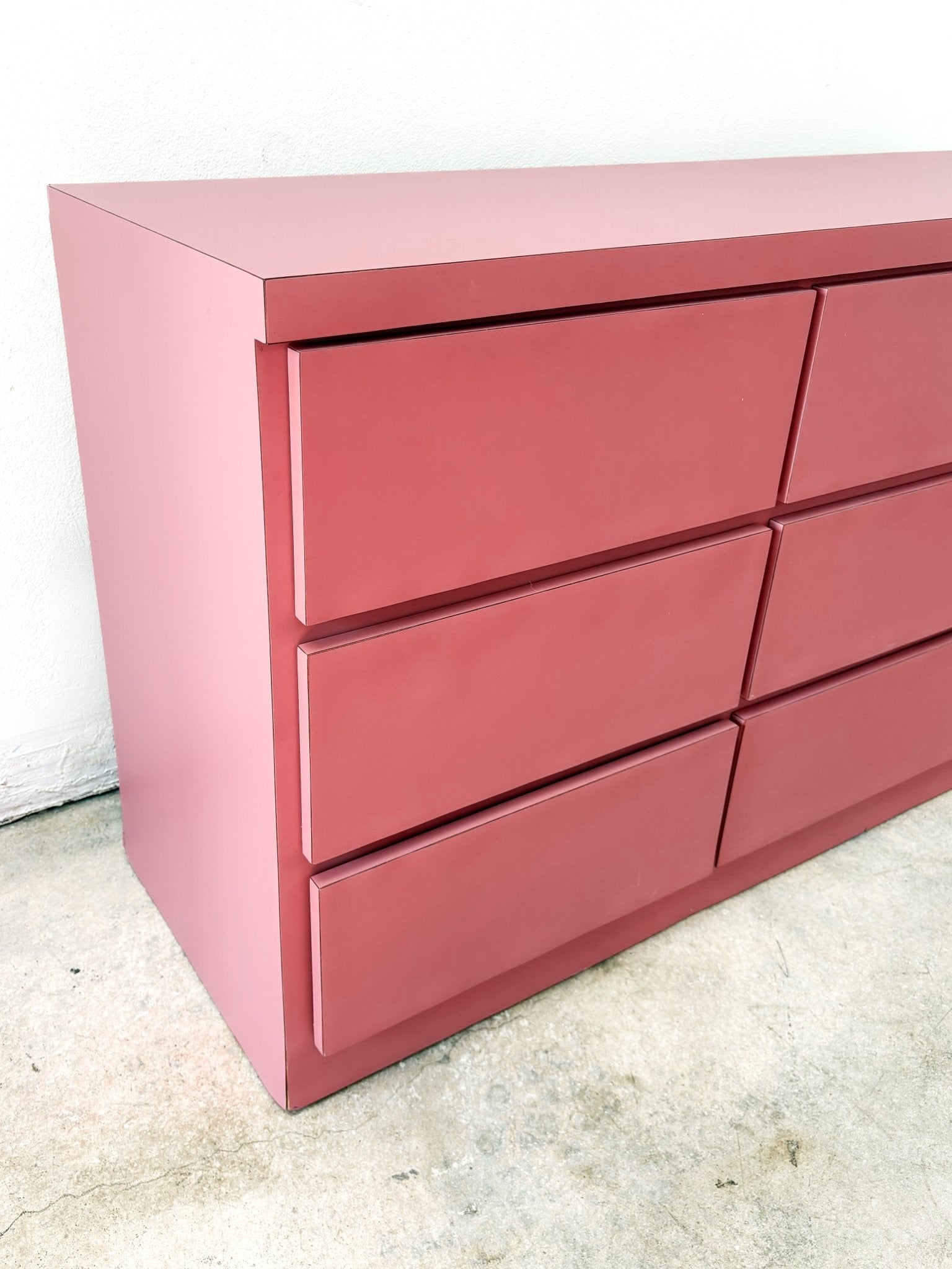 Bright Pink Squared Lowboy Dresser - Rehaus