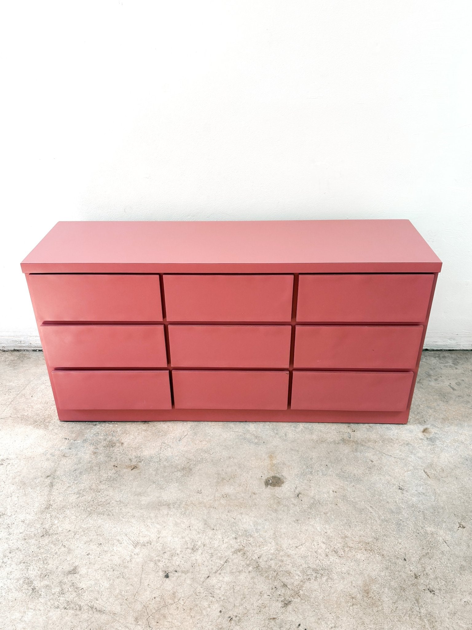 Bright Pink Squared Lowboy Dresser - Rehaus