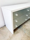 Brushed Chrome + White Lowboy Dresser - Rehaus