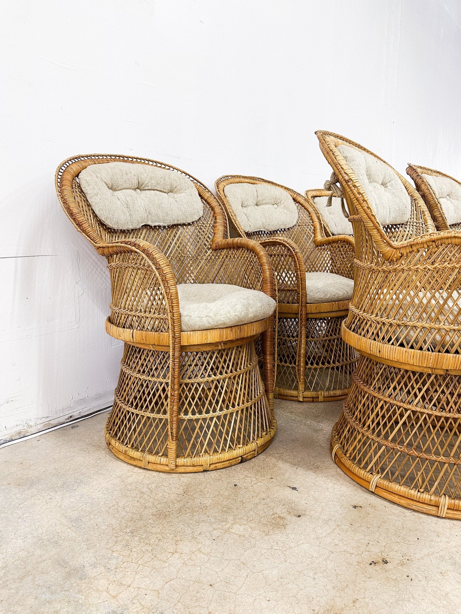 Buri Rattan Barrel Chairs (x5) - Rehaus