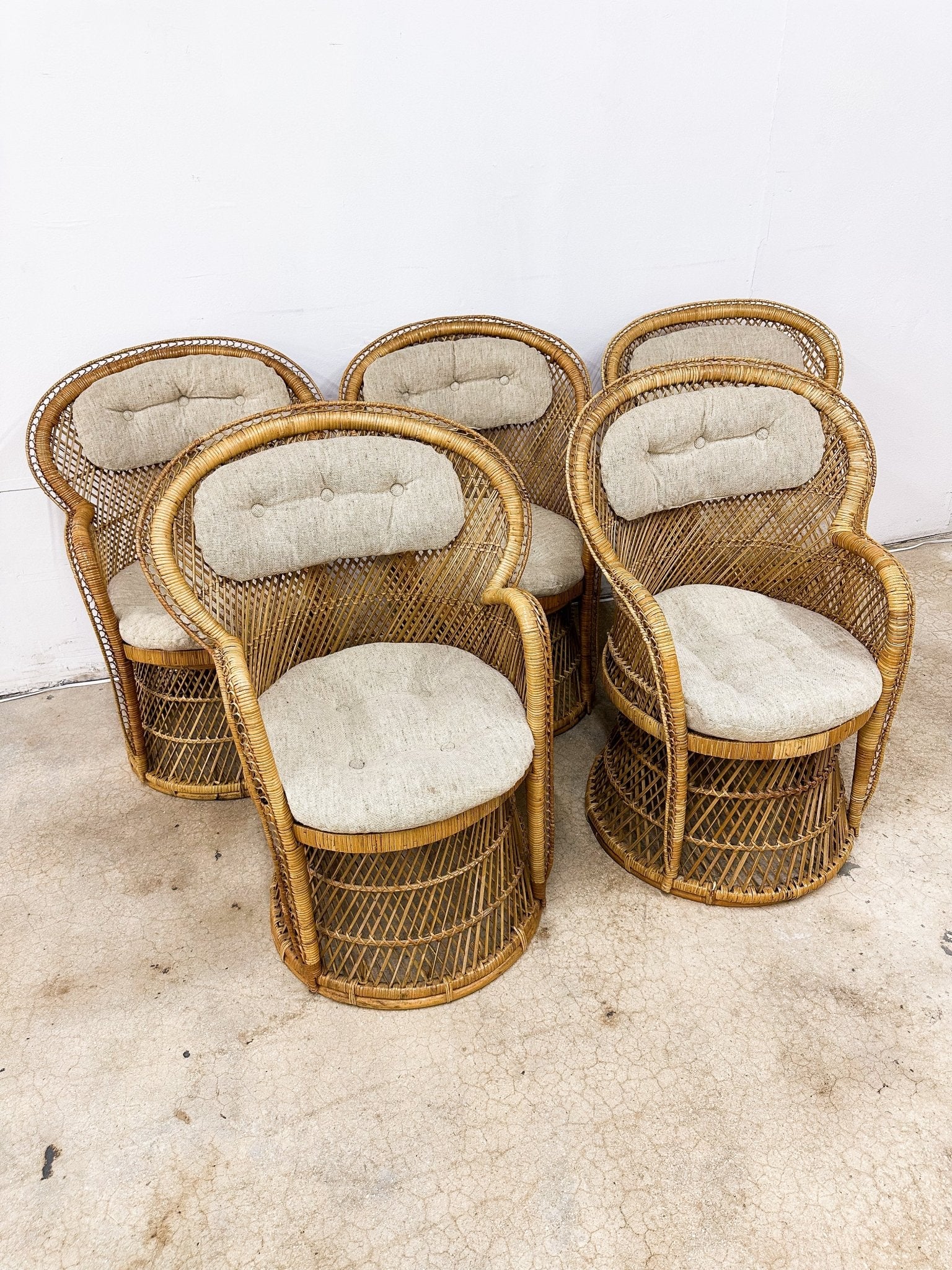 Buri Rattan Barrel Chairs (x5) - Rehaus