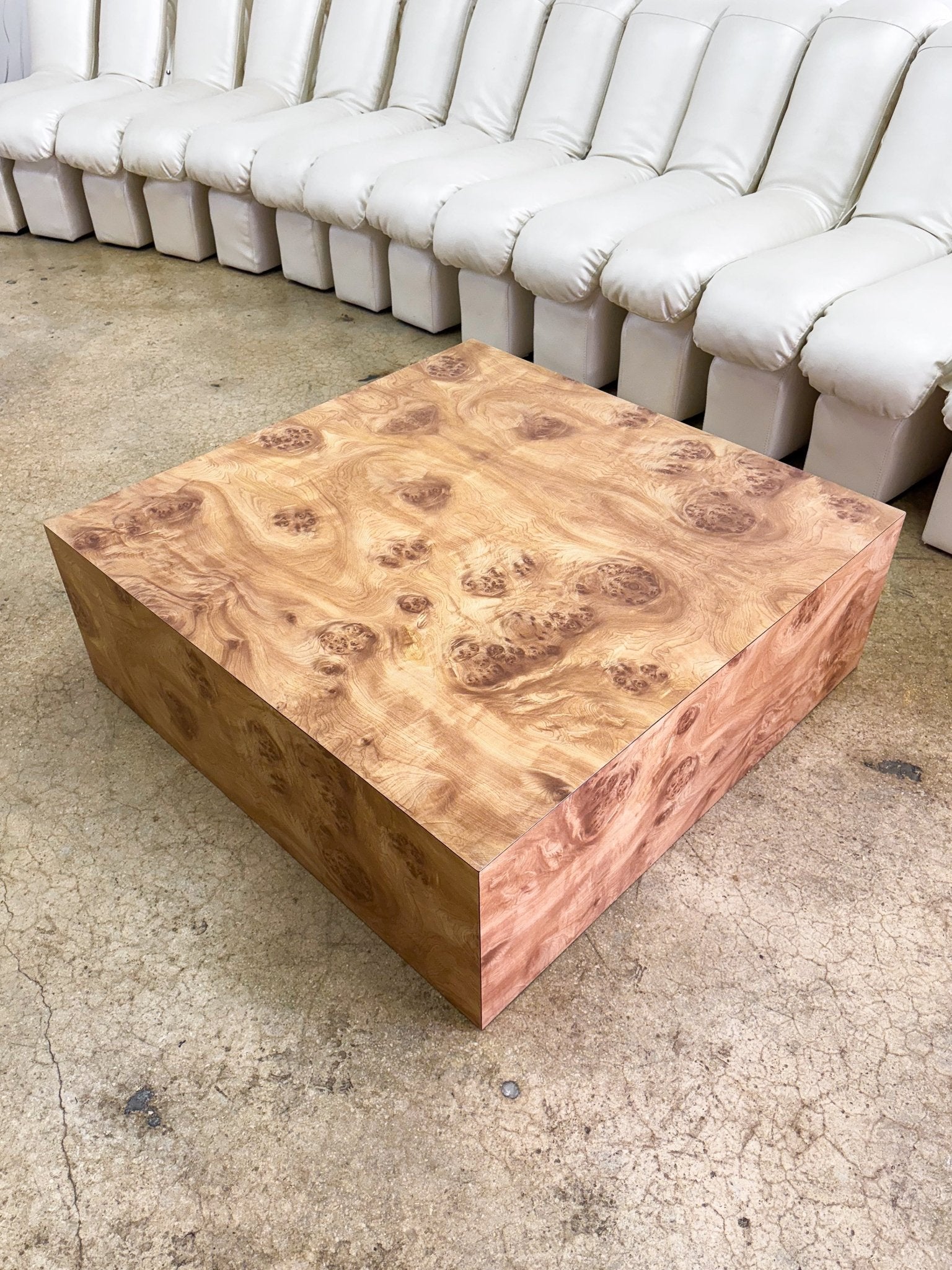 Burl Laminate Low - Profile Coffee Table - Rehaus