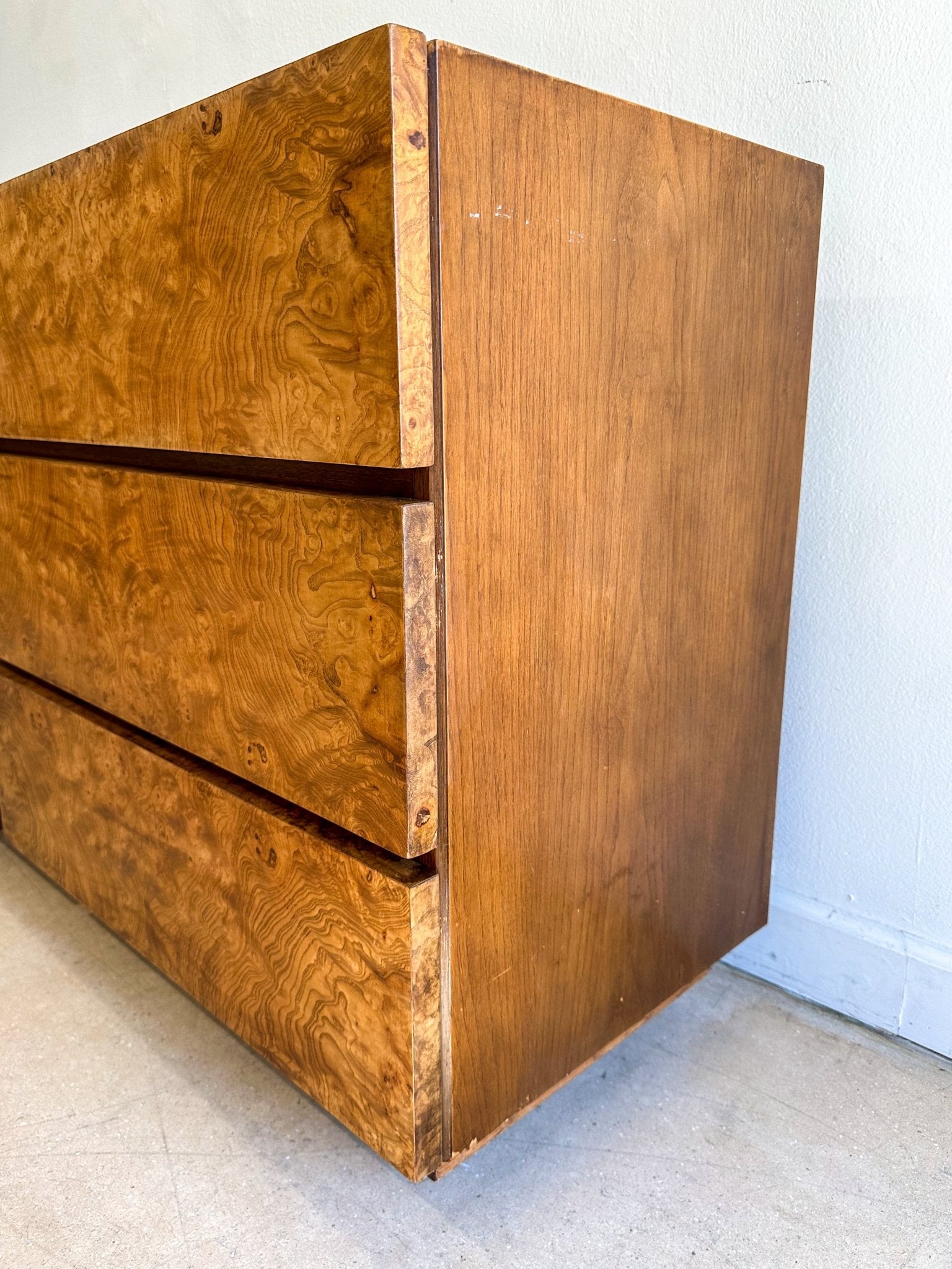 Burl Wood Lowboy Dresser + Mirrors, by Lane – Rehaus