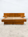 Canadian Teak Platform Bed + Nightstands, Queen - Rehaus