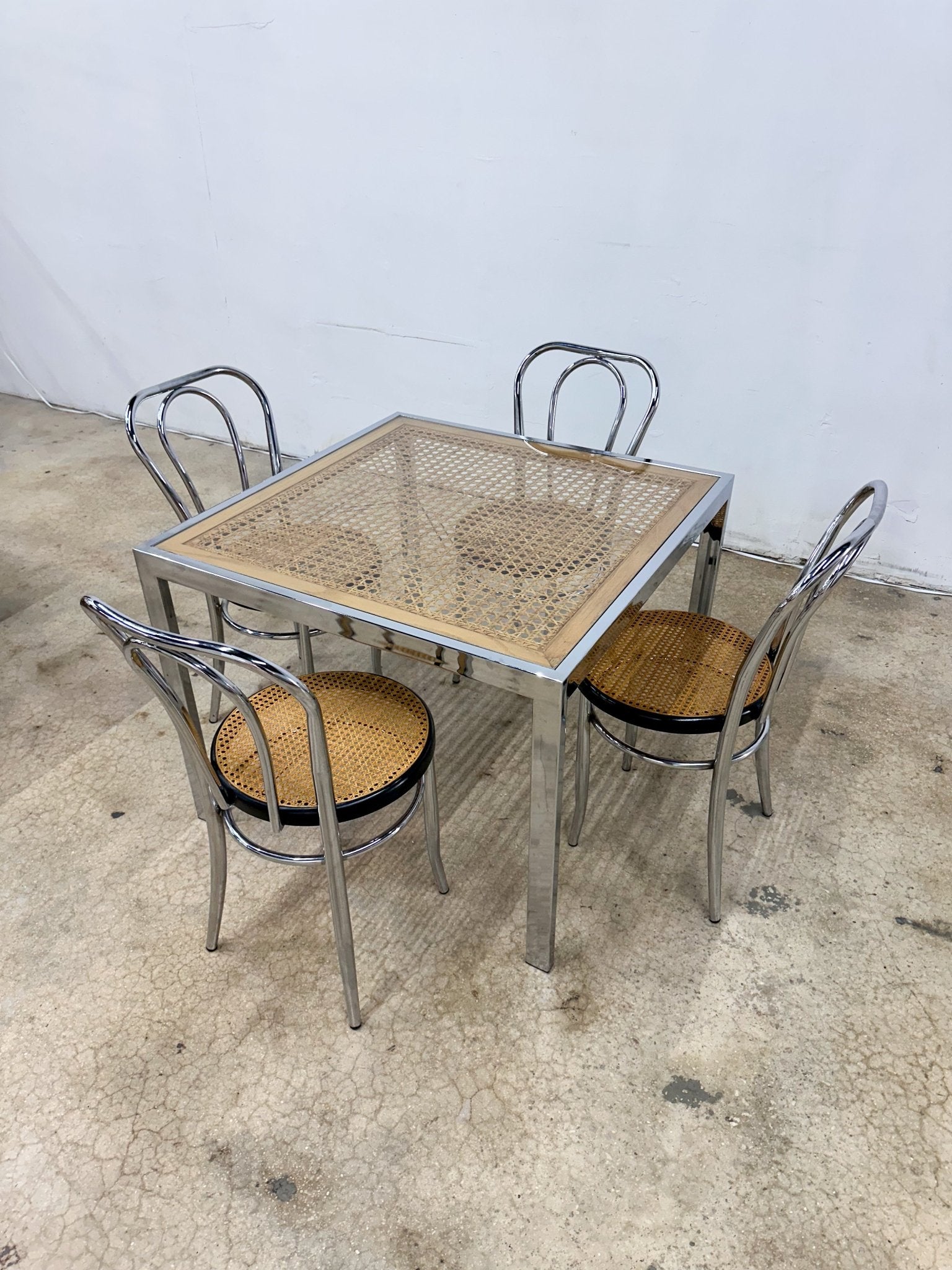 Cane + Chrome Bistro Dinette Set - Rehaus