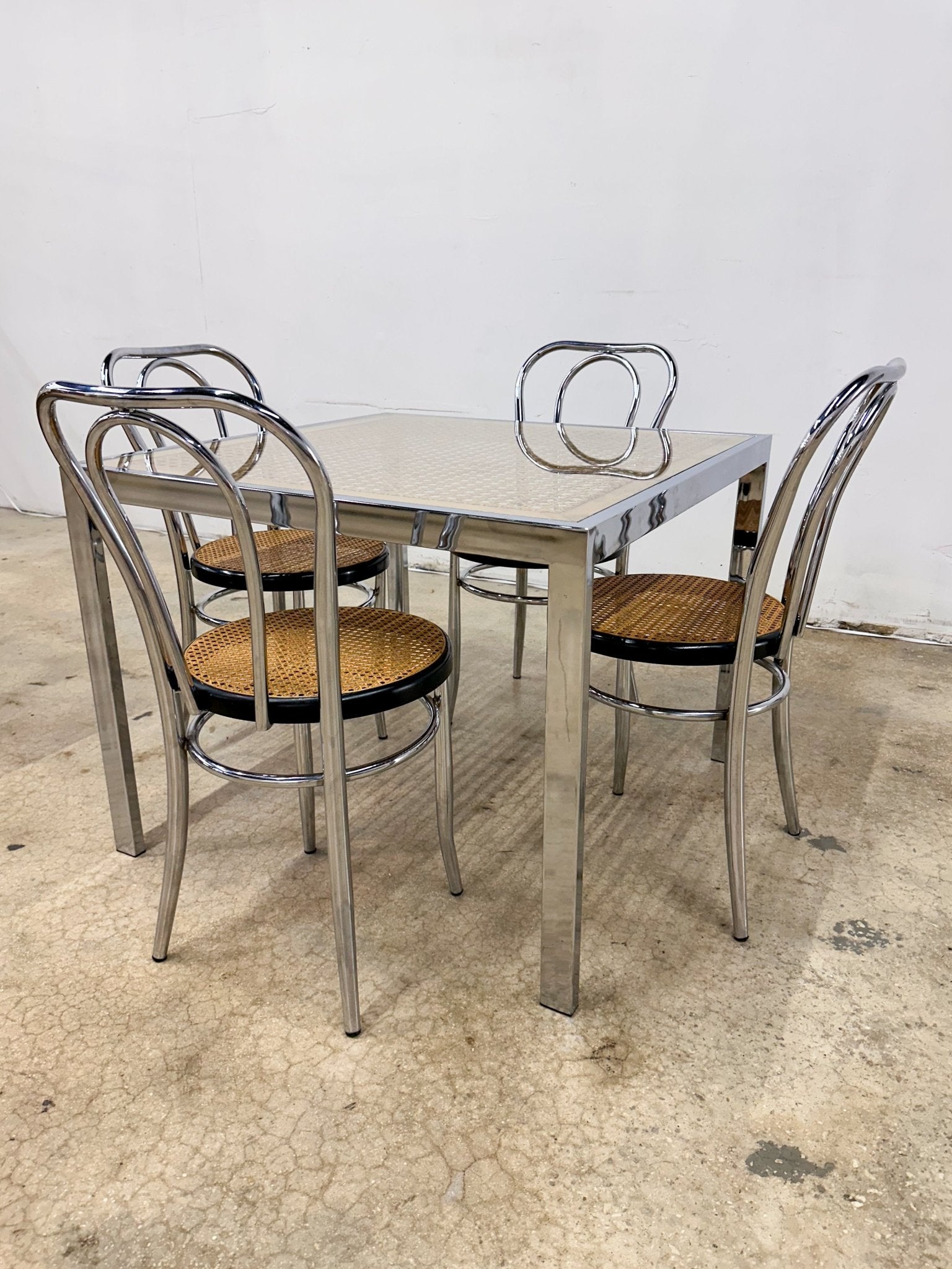 Cane + Chrome Bistro Dinette Set - Rehaus