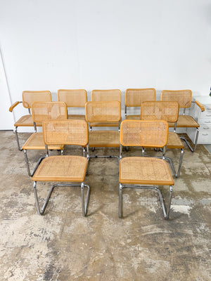 Cane + Chrome Cantilever Chair Sets