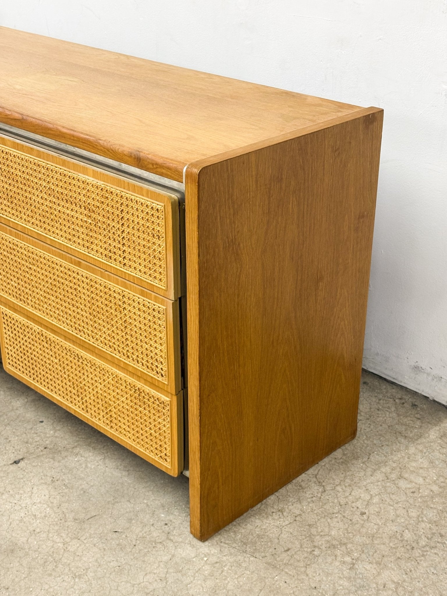 Cane + Chrome Lowboy Dresser - Rehaus
