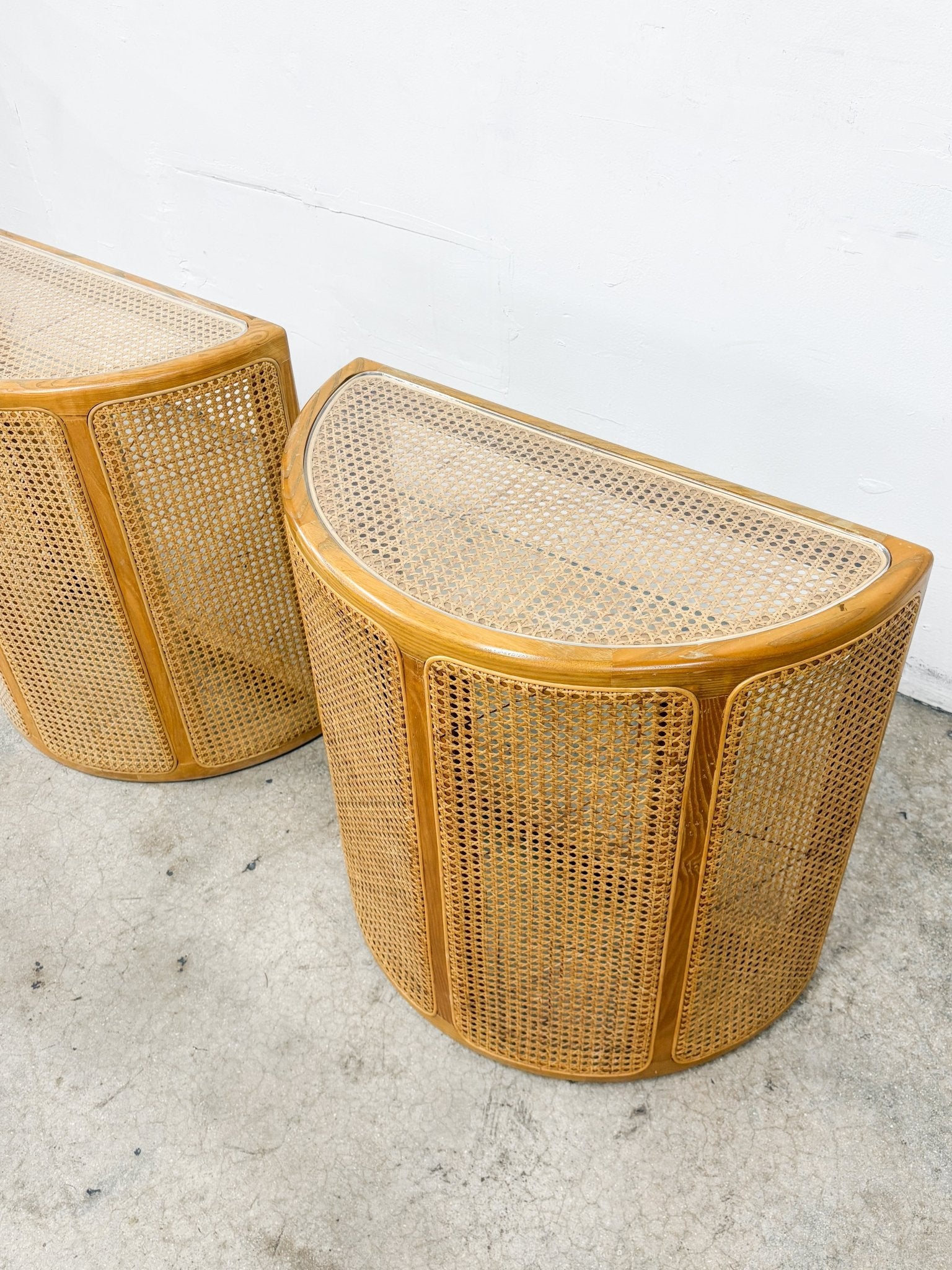 Cane Demilune Console Table - Rehaus