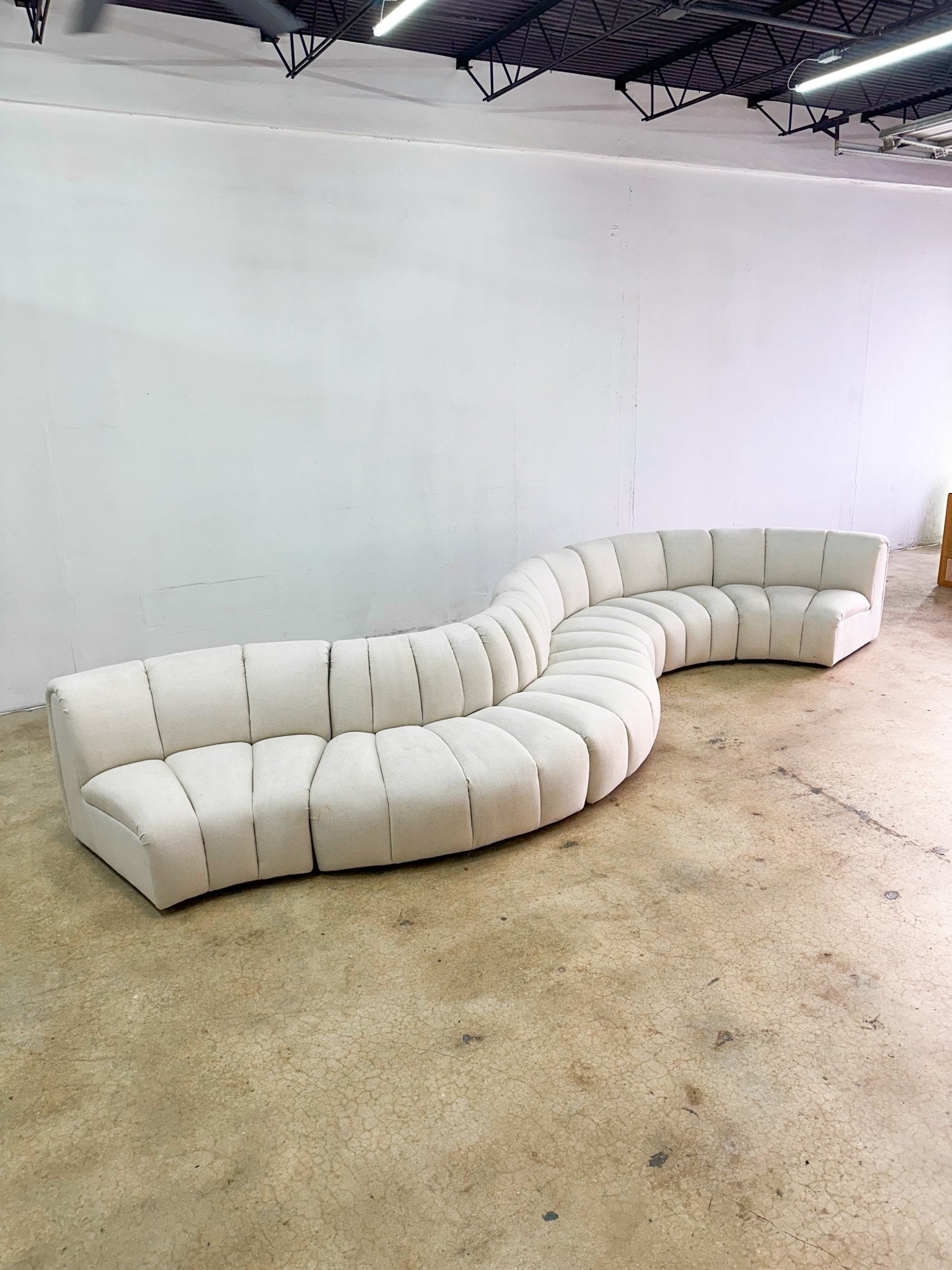 Channel - back Serpentine Sectional Sofa - Rehaus