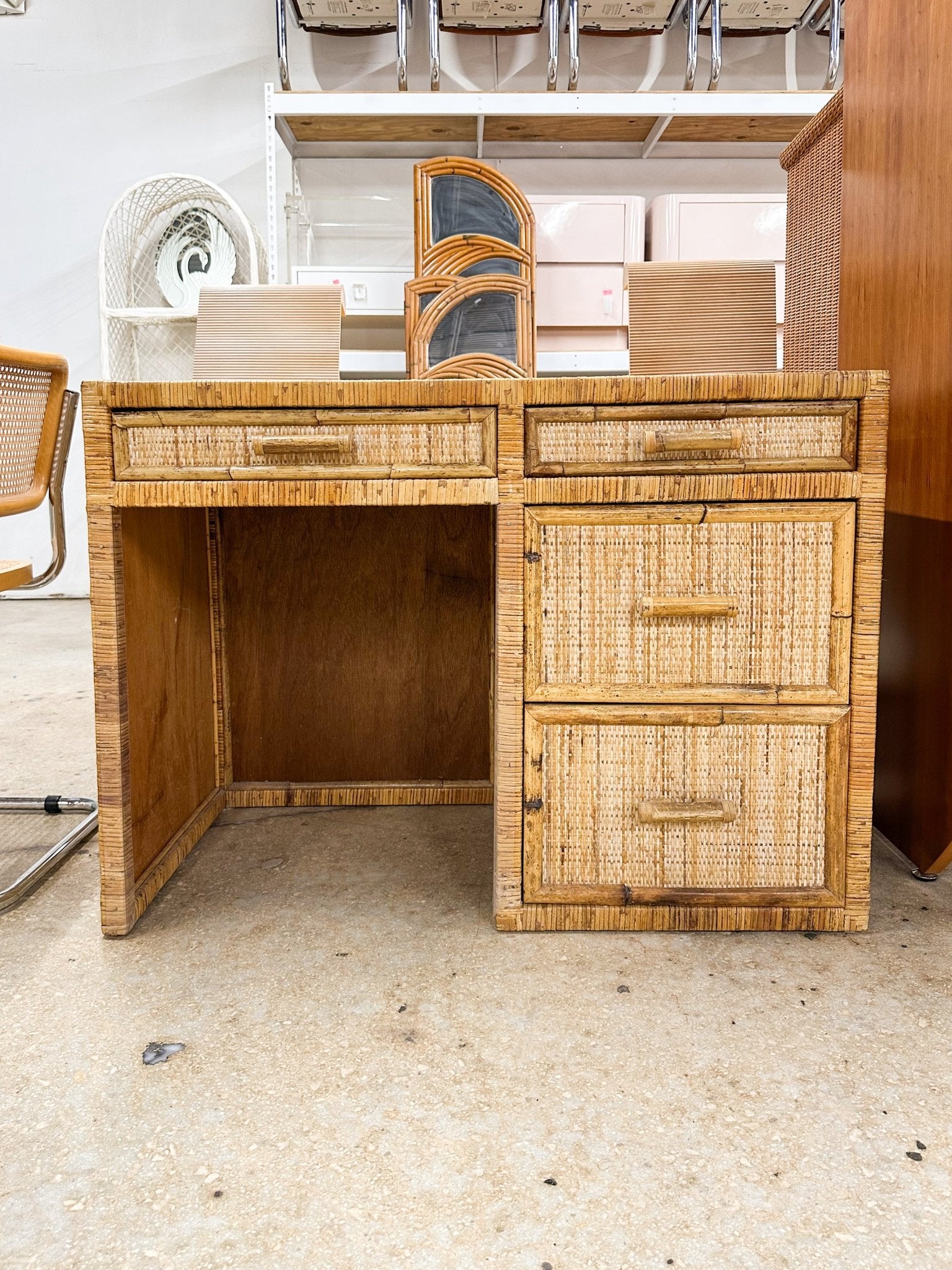 Coastal Rattan Wrapped Desk - Rehaus