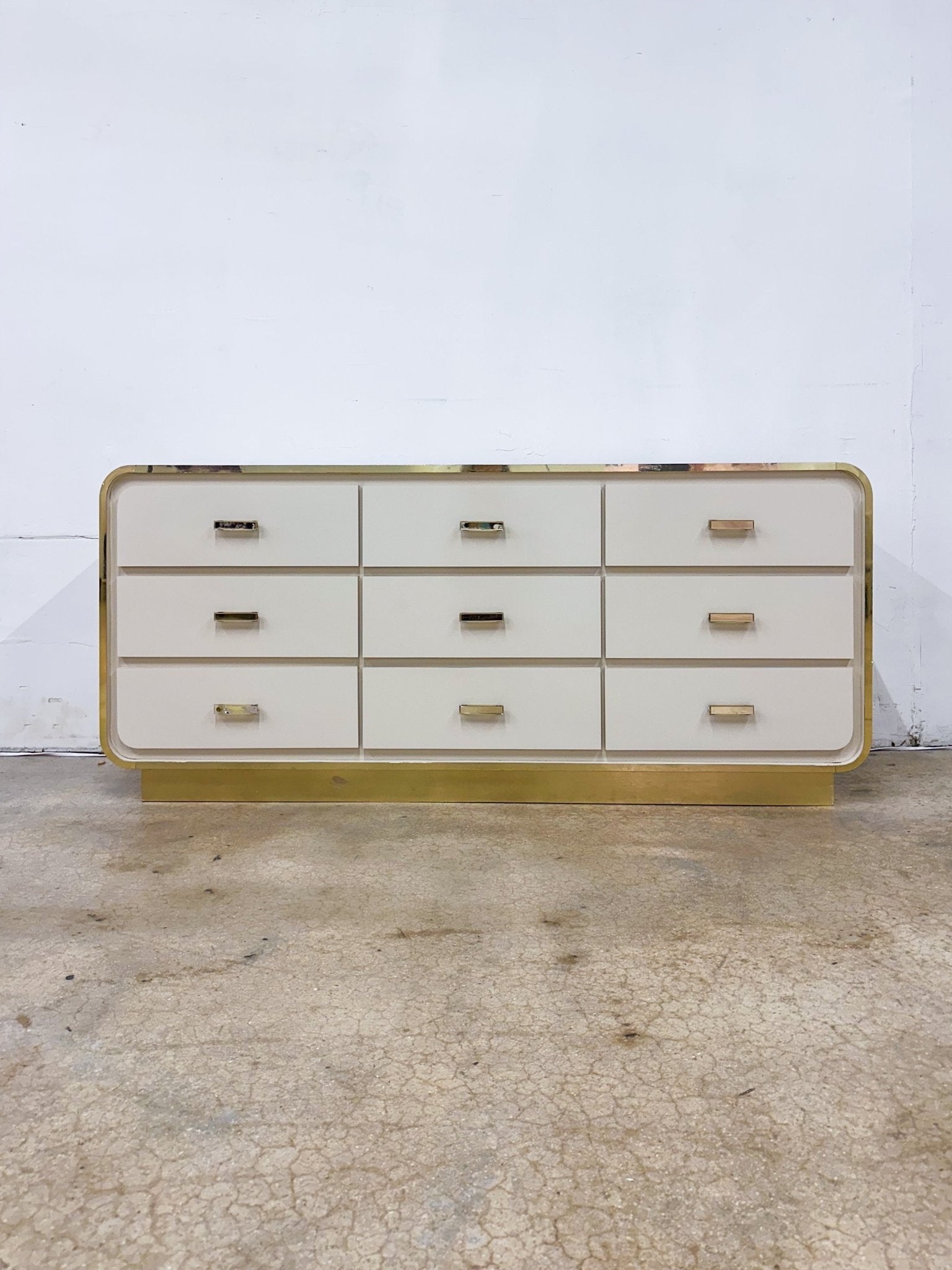 Creme Laminate + Gold Waterfall Dresser - Rehaus