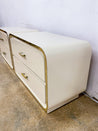 Creme Laminate + Gold Waterfall Nightstands - Rehaus