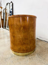 Cylindrical Burl Wood + Brass Side Tables - Rehaus