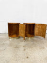 Cylindrical Burl Wood + Brass Side Tables - Rehaus