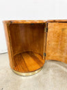 Cylindrical Burl Wood + Brass Side Tables - Rehaus