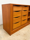 Danish 12 - Drawer Tambour Lowboy Dresser, Dyrlund - Rehaus