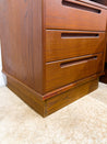 Danish Dark Teak Queen Platform Bed + Nightstands, Mobelfabrik - Rehaus