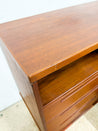 Danish Dark Teak Queen Platform Bed + Nightstands, Mobelfabrik - Rehaus