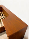 Danish Dark Teak Queen Platform Bed + Nightstands, Mobelfabrik - Rehaus