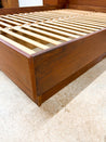 Danish Dark Teak Queen Platform Bed + Nightstands, Mobelfabrik - Rehaus