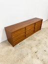 Danish Modern Teak Nine - Drawer Lowboy Dresser by Jesper - Rehaus